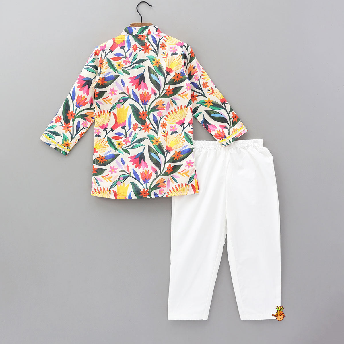 Pocket Square Detail Colourful Kurta And Pyjama