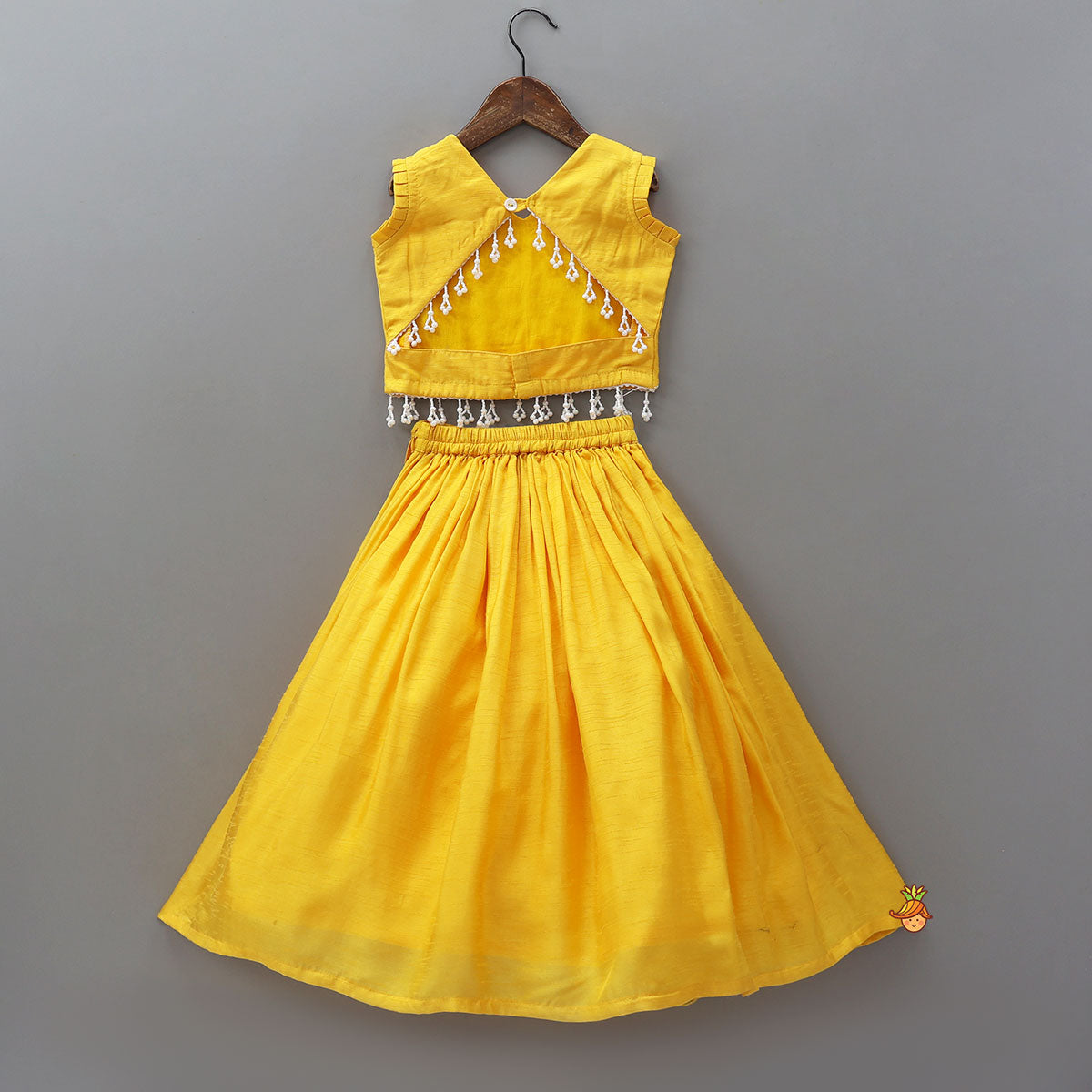 Floral Applique Work Top And Lehenga