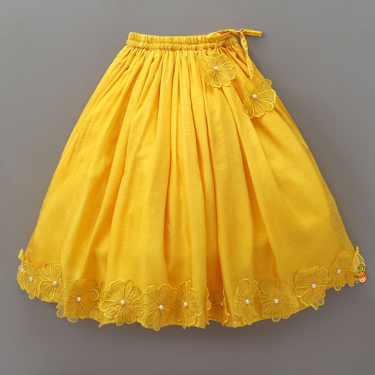 Floral Applique Work Top And Lehenga