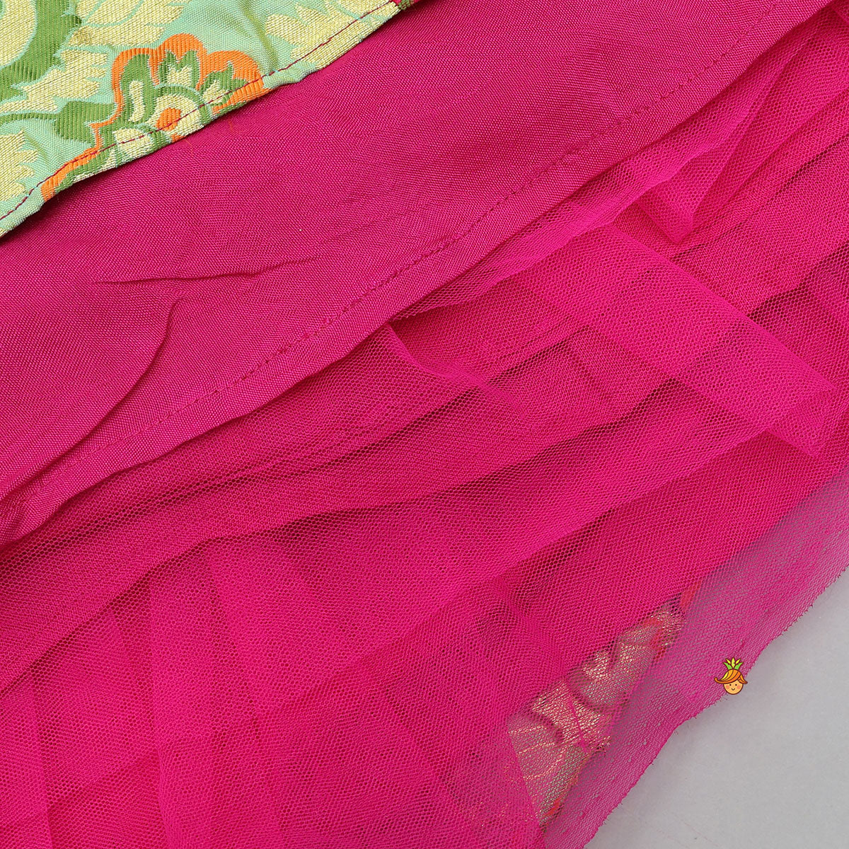 Sequins Work Organza Top And Brocade Lehenga