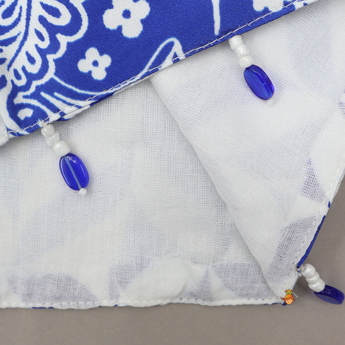 Strappy Crop Top And Dhoti Style Skirt With Printed Matching Cape