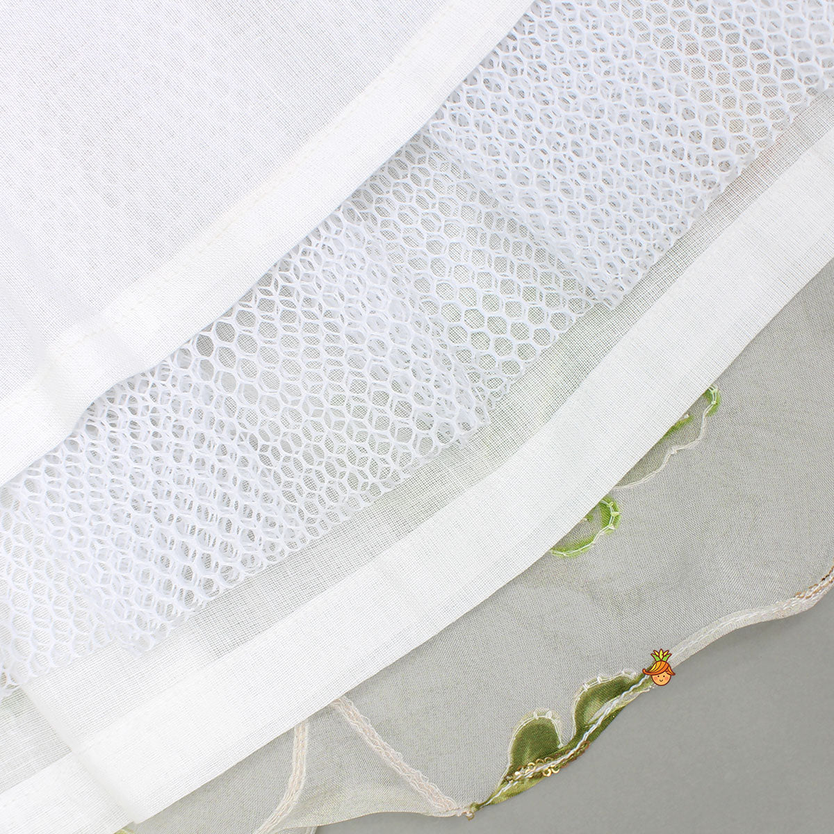 Printed Embroidered Crop Top And Umbrella Style Flared Lehenga With Matching Hairclip