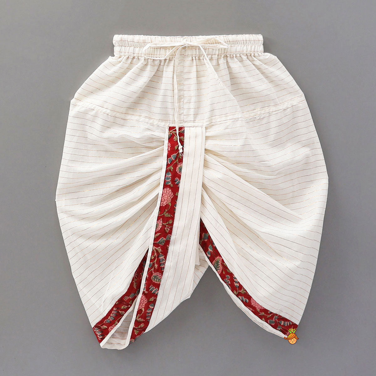 Ethnic Kurta With Loop Buttons Detail Jacket And Dhoti