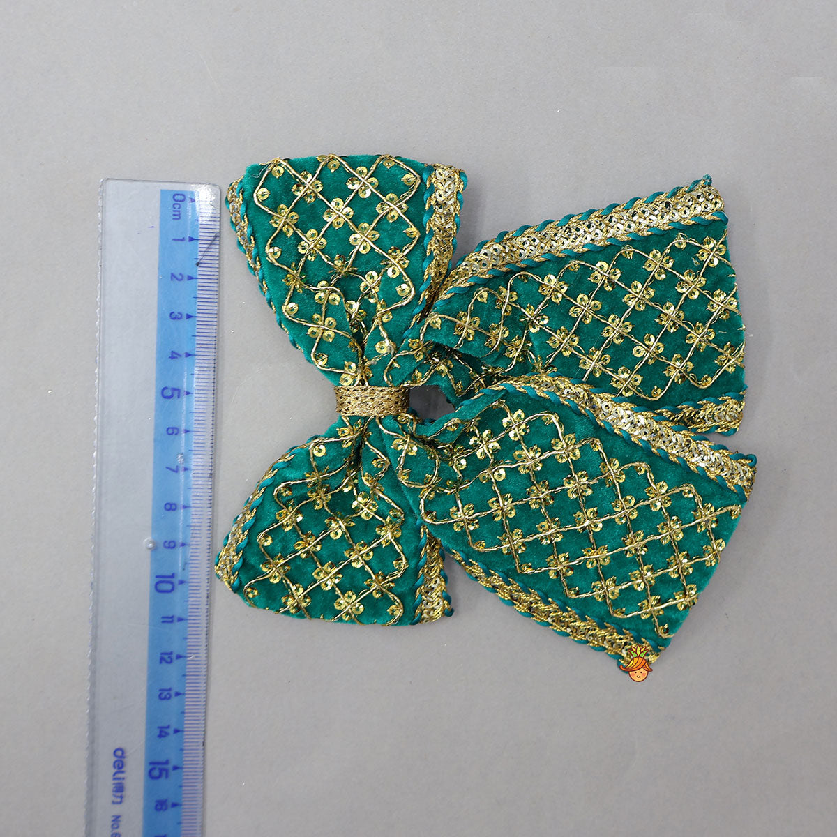 Square Design Embroidered Velvet Hair Clip