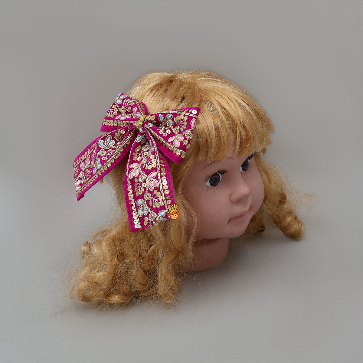 Intricate Embroidered Velvet Hair Clip