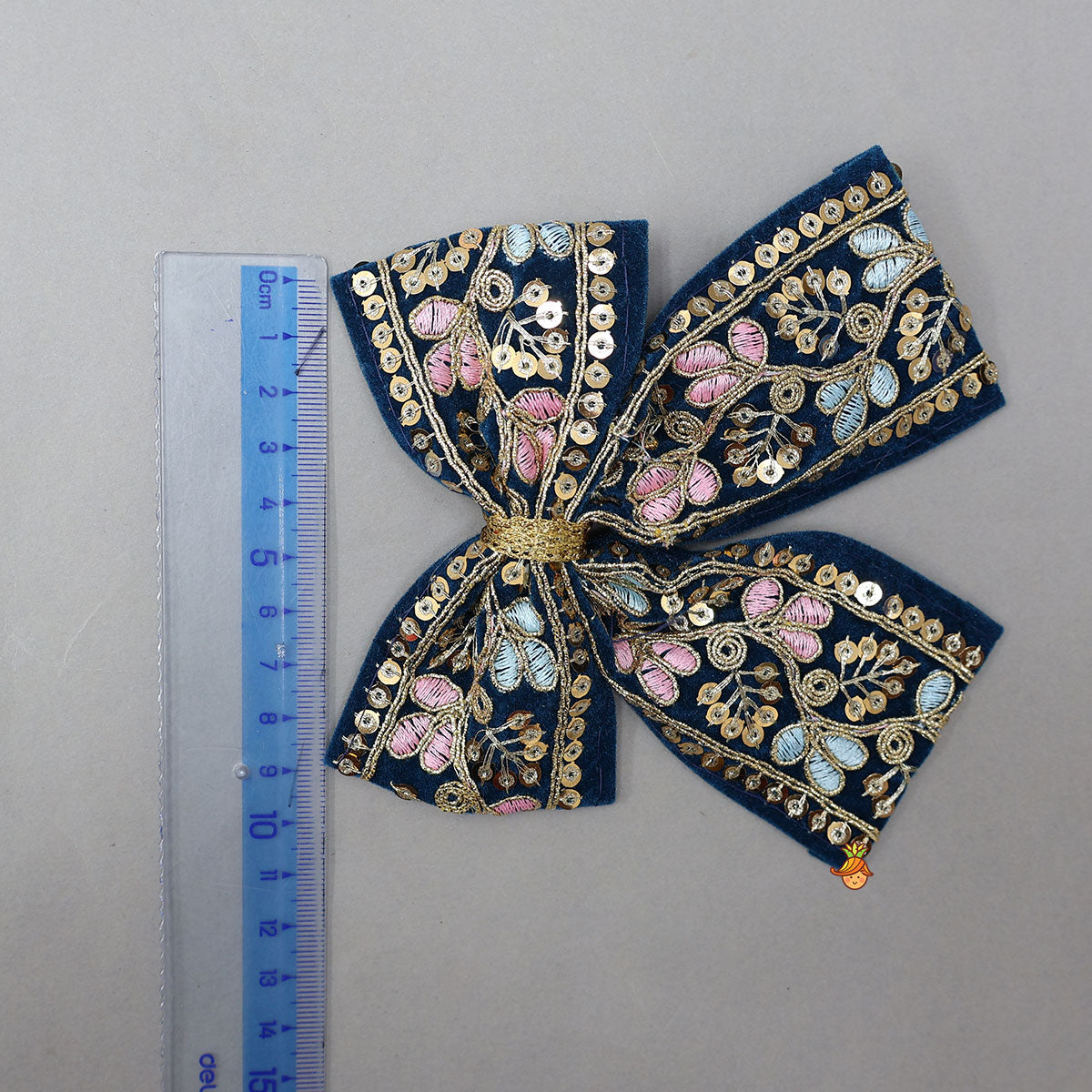 Beautifully Embroidered Velvet Hair Clip