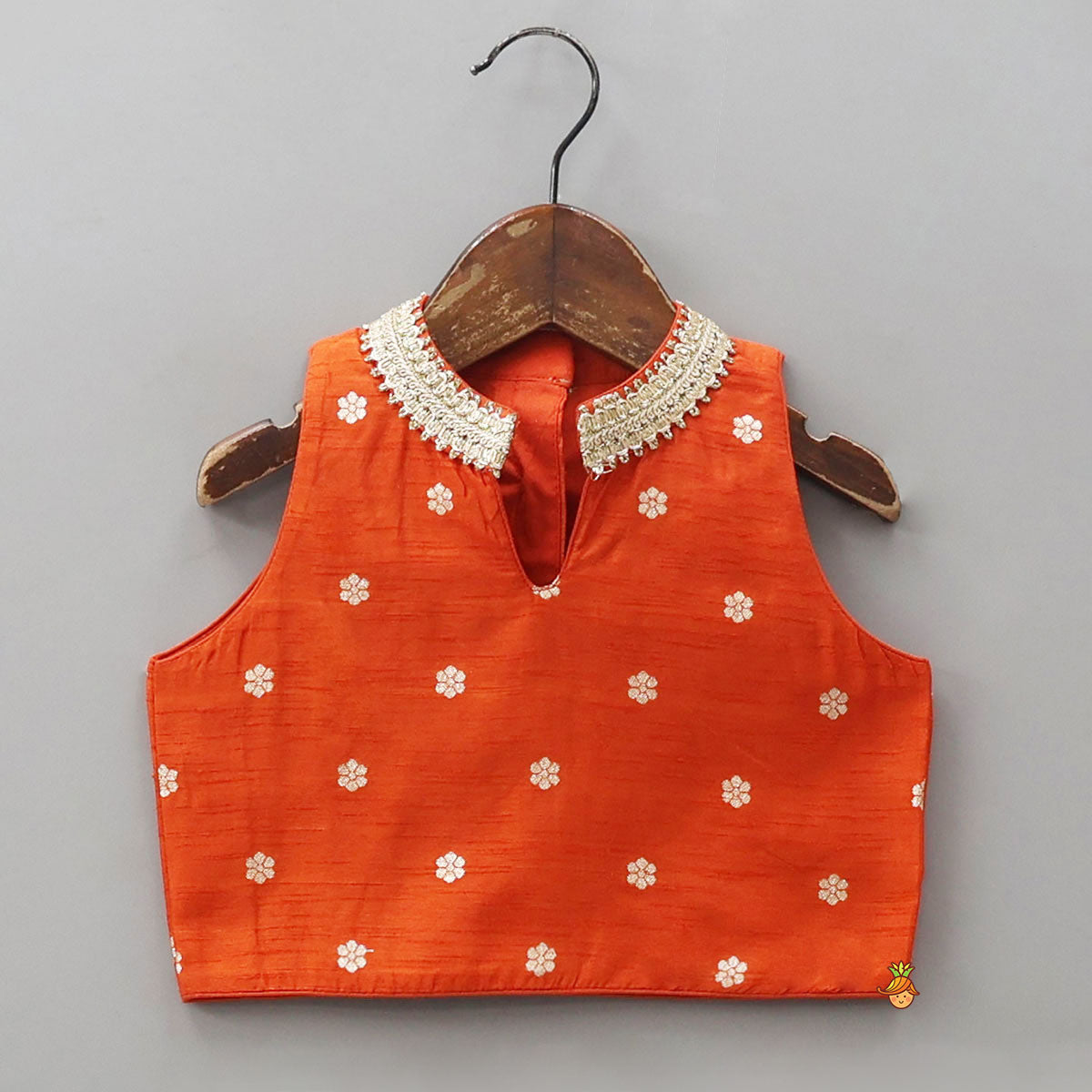 Beautiful Floral Motif Work Top And Lehenga With Matching Dupatta And Potli Bag