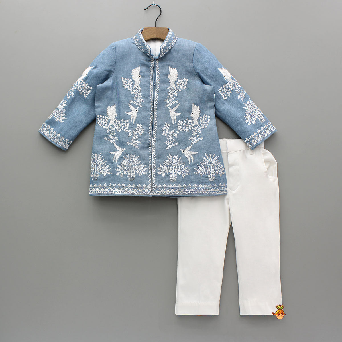 Bird Embroidered Sherwani And Pant