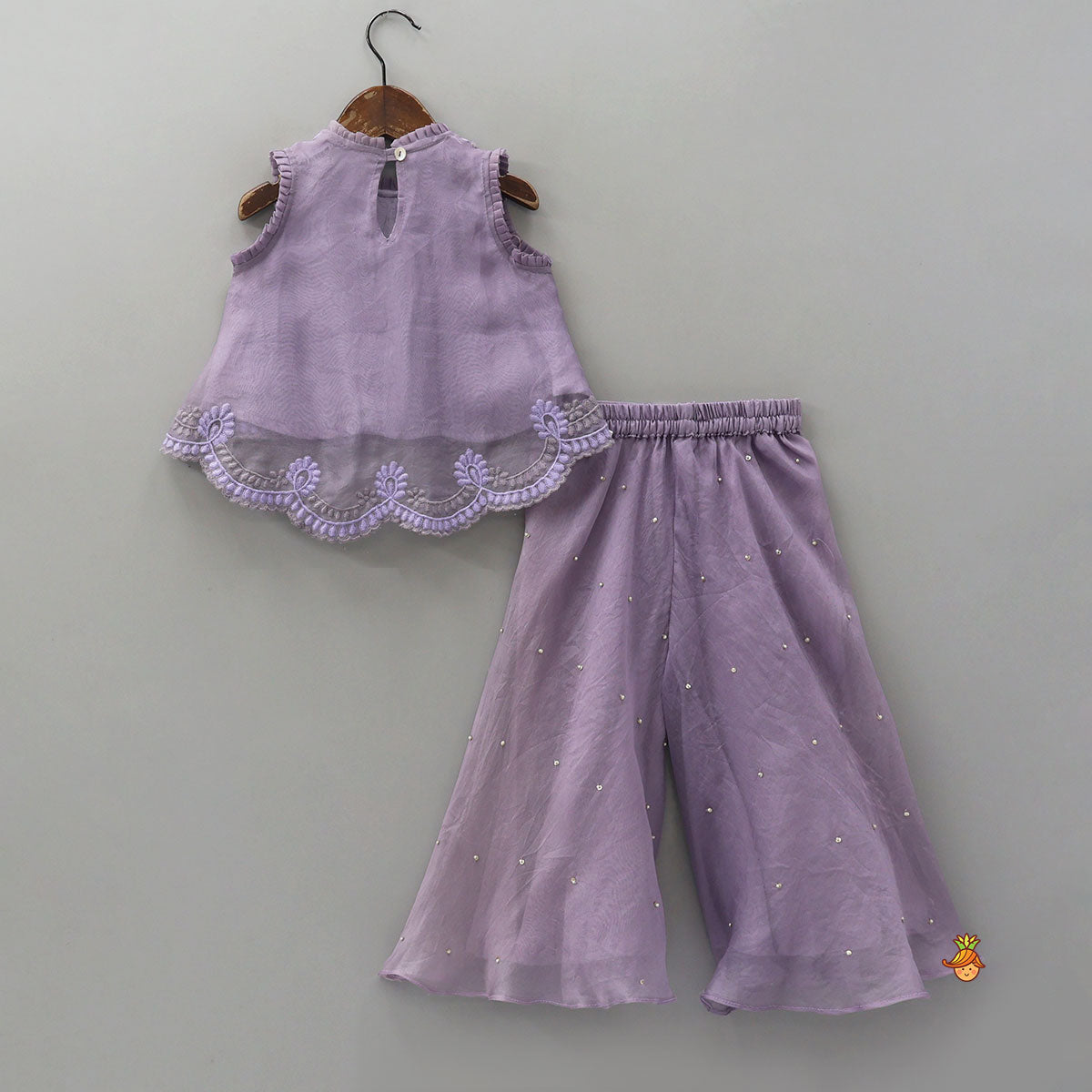 Scalloped Designed Top And Palazzo