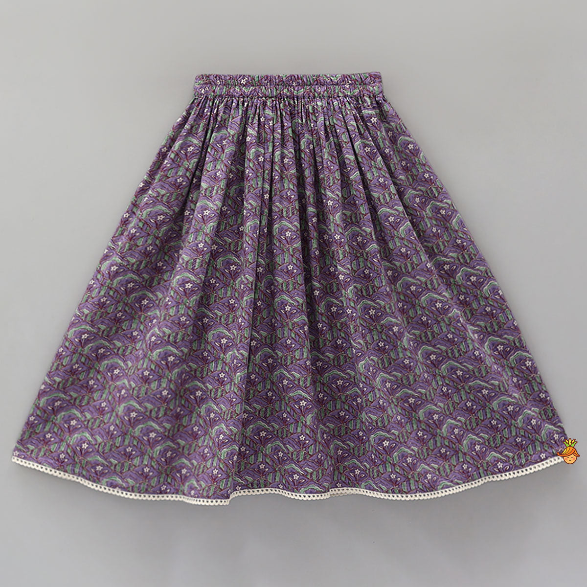 Frilly Sleeves Detailed Cotton Top And Lehenga