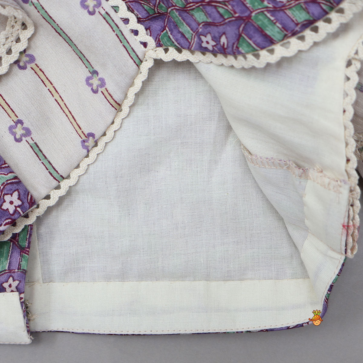 Frilly Sleeves Detailed Cotton Top And Lehenga