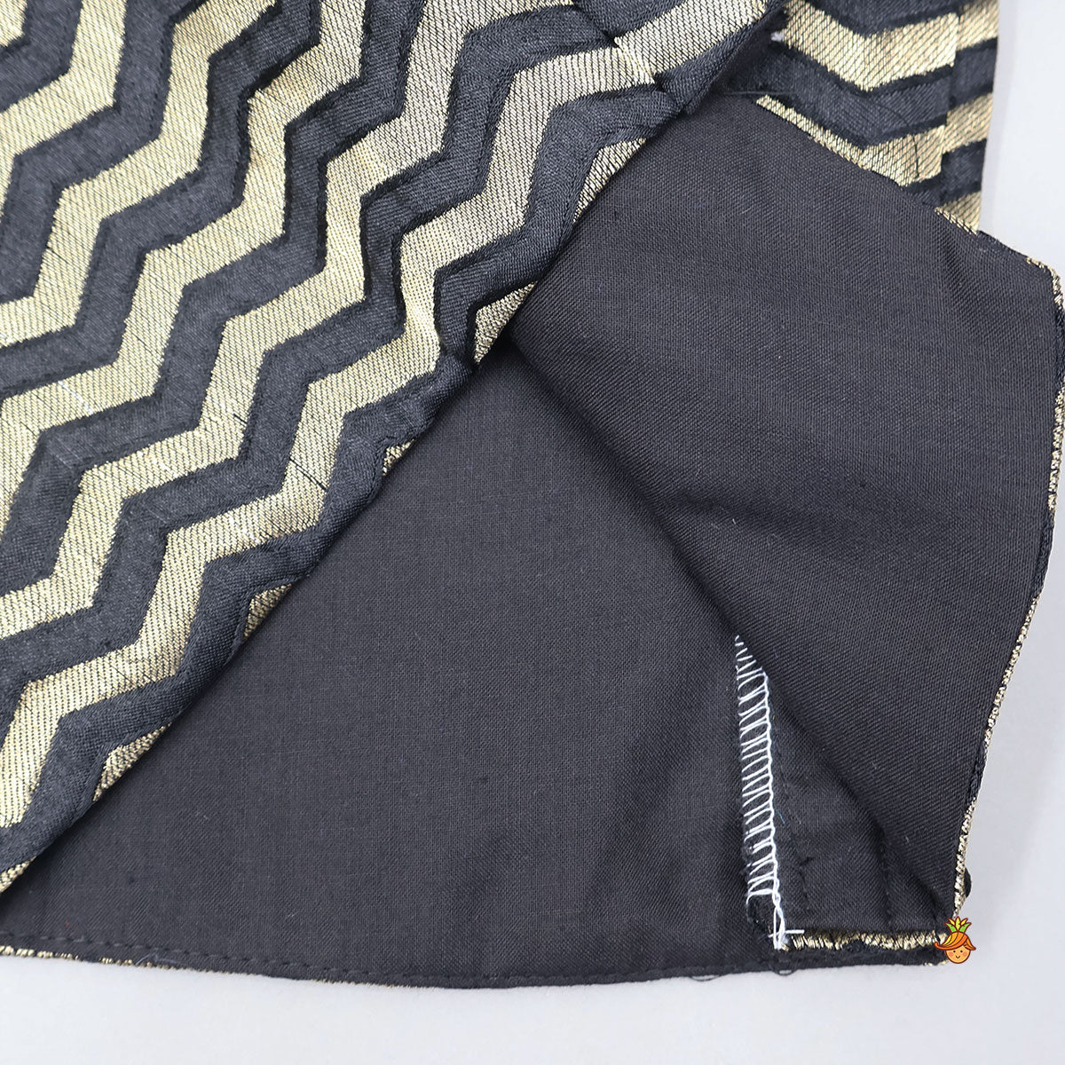 Chanderi Silk Kurta With Brocade Jacket And Pyjama