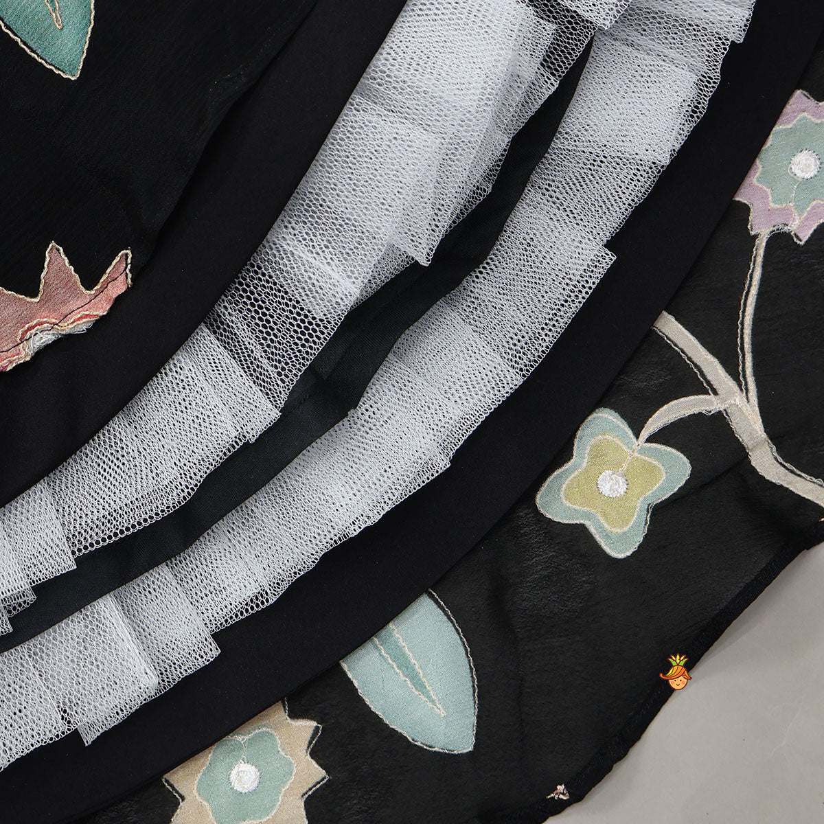 Floral Printed And Embroidered Top With Matching Lehenga And Organza Dupatta