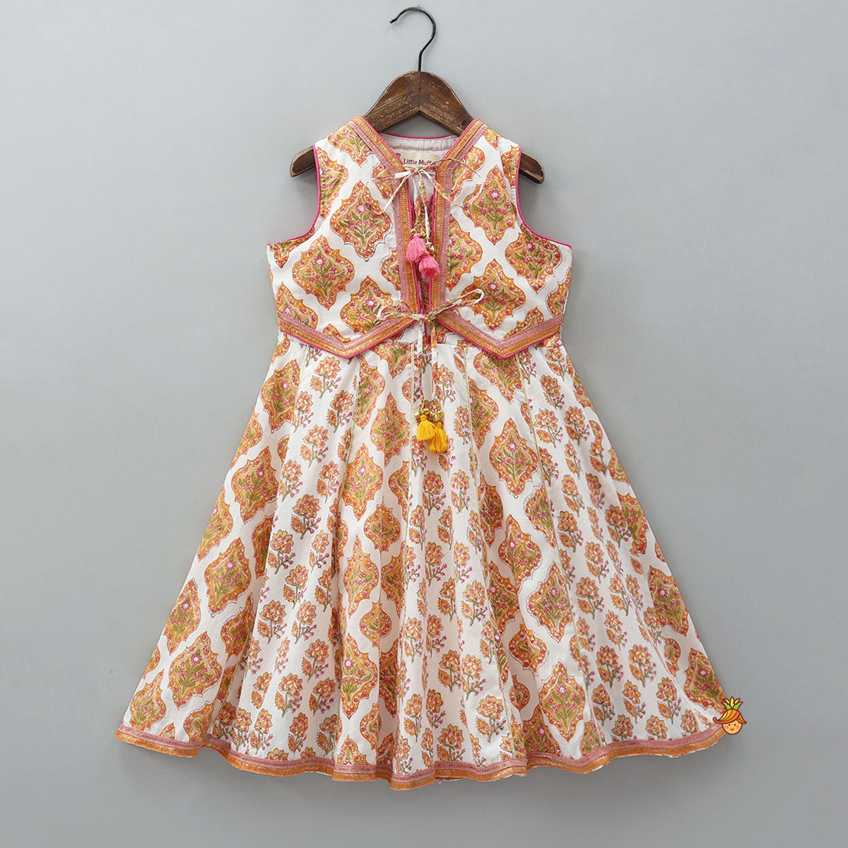 Waist Coat Styled Sleeveless Ethnic Long Kurti