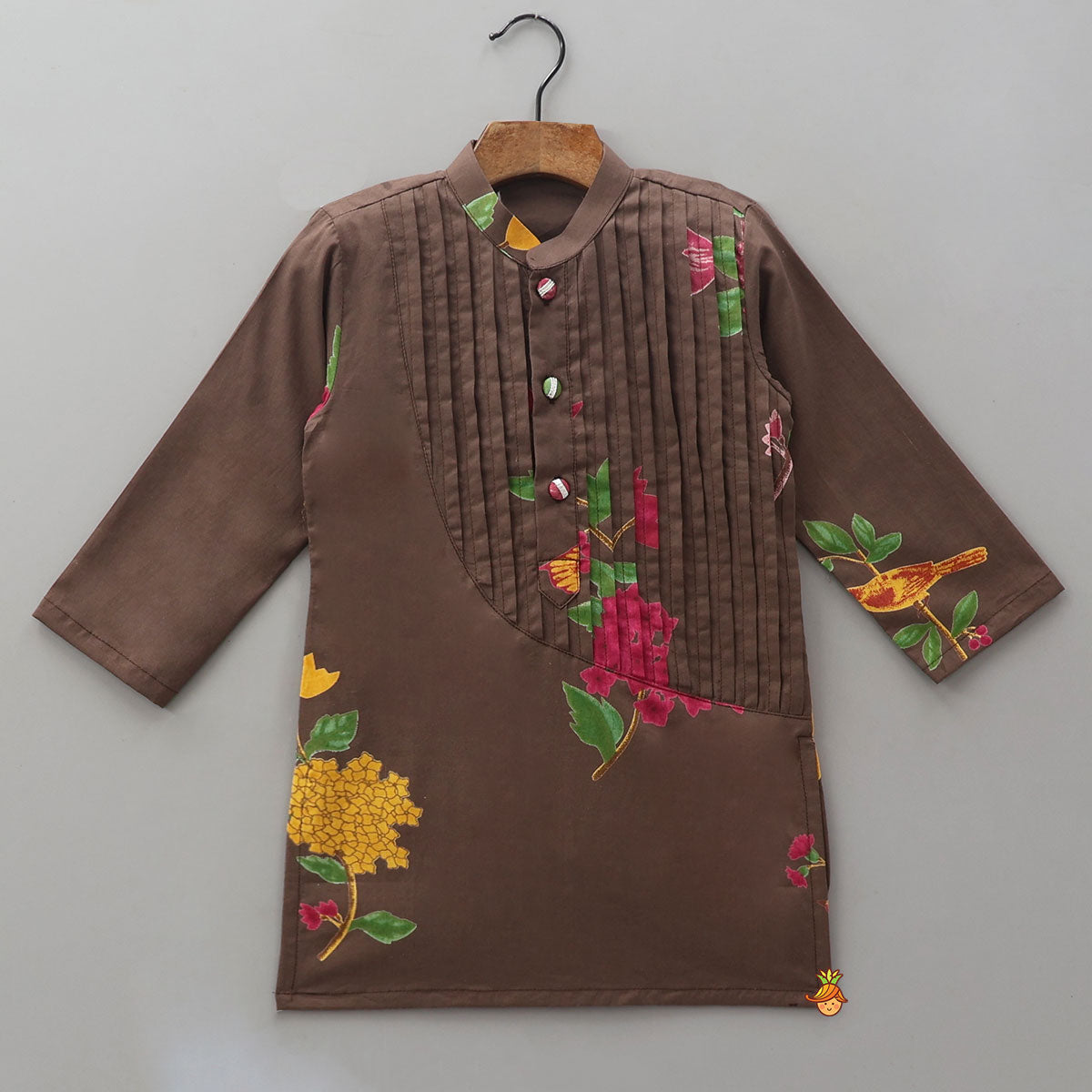 Pintuck Cotton Kurta And Pyjama