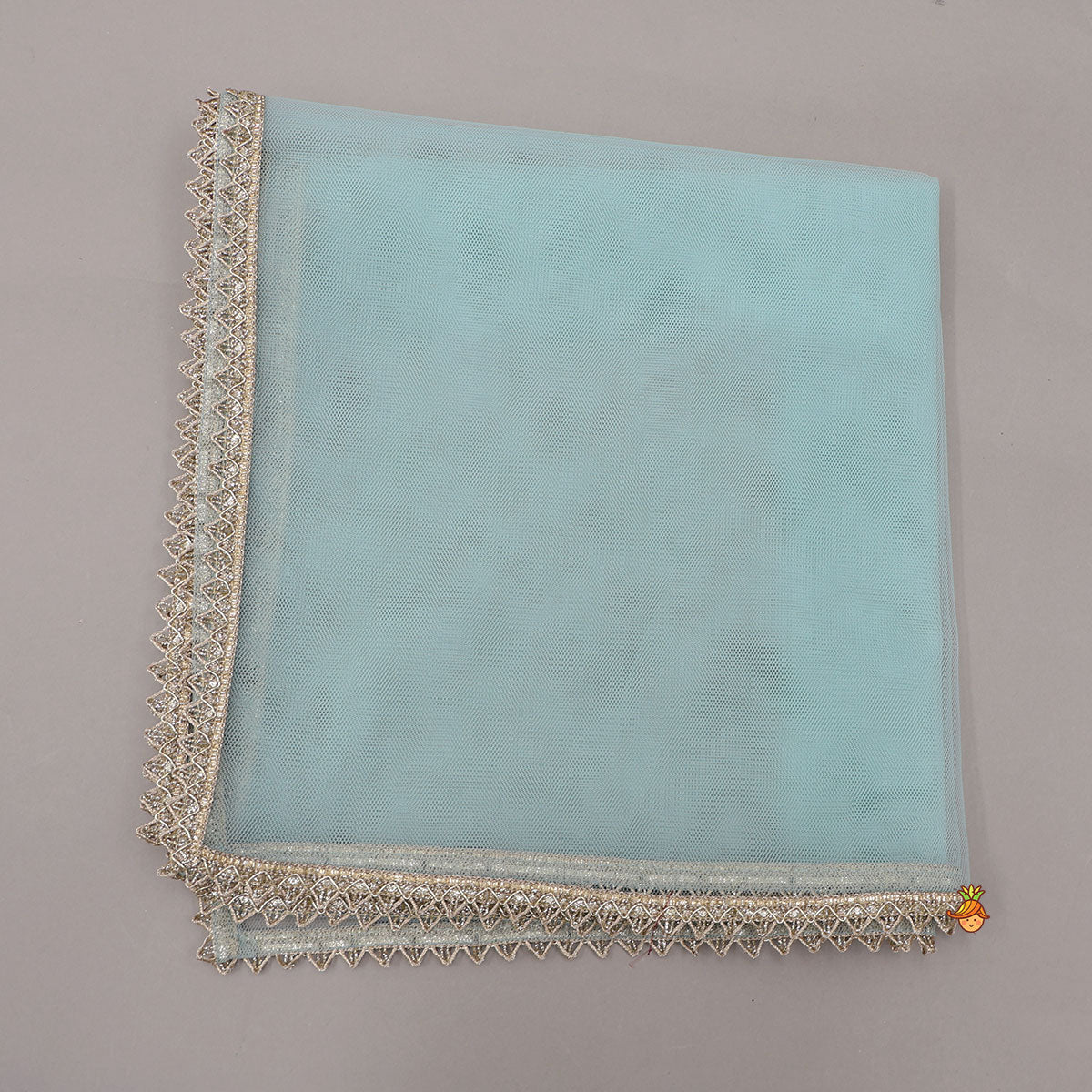 Embroidered Shimmer Top And Lehenga With Net Dupatta