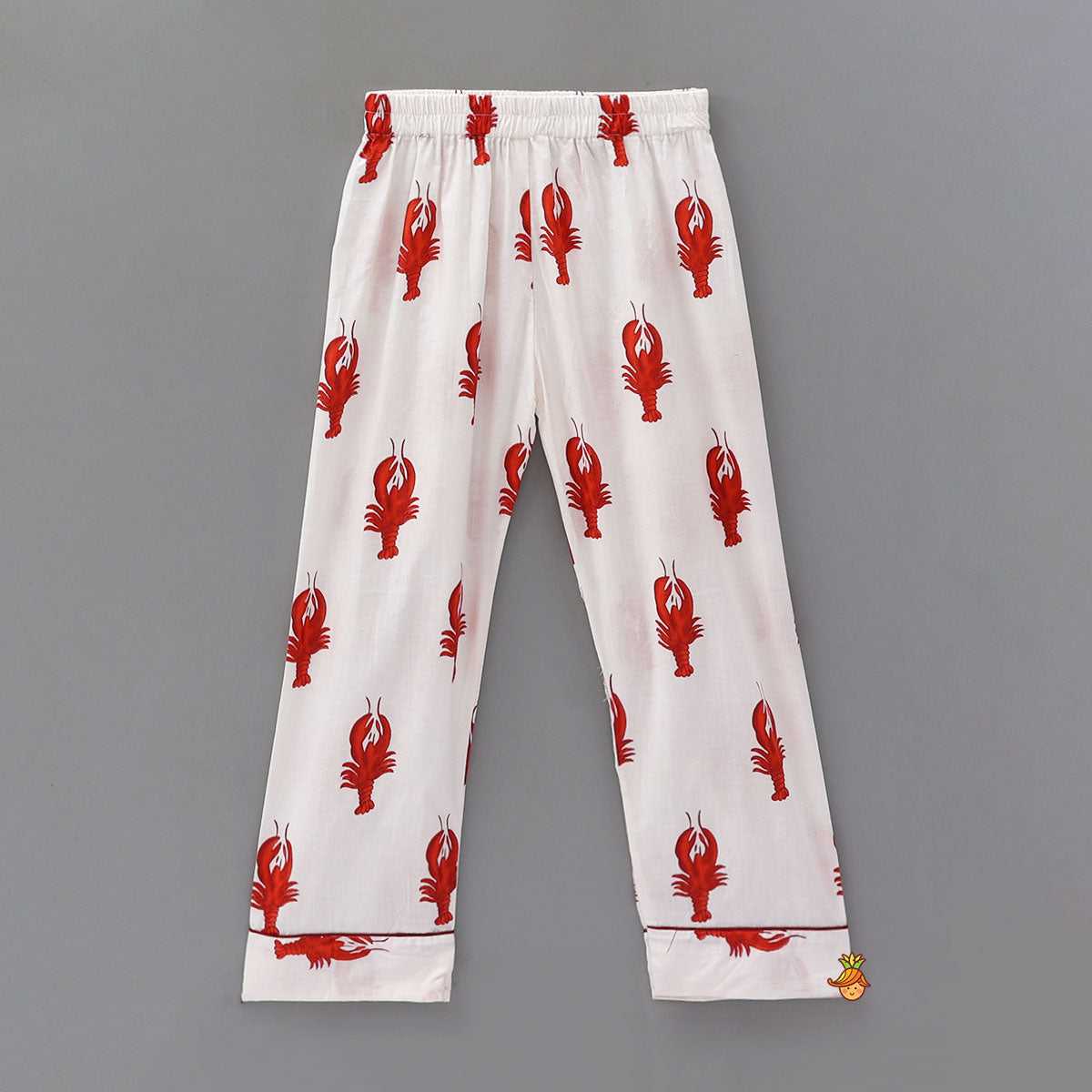 Patch Pocket Detail Printed Sleepwear Set