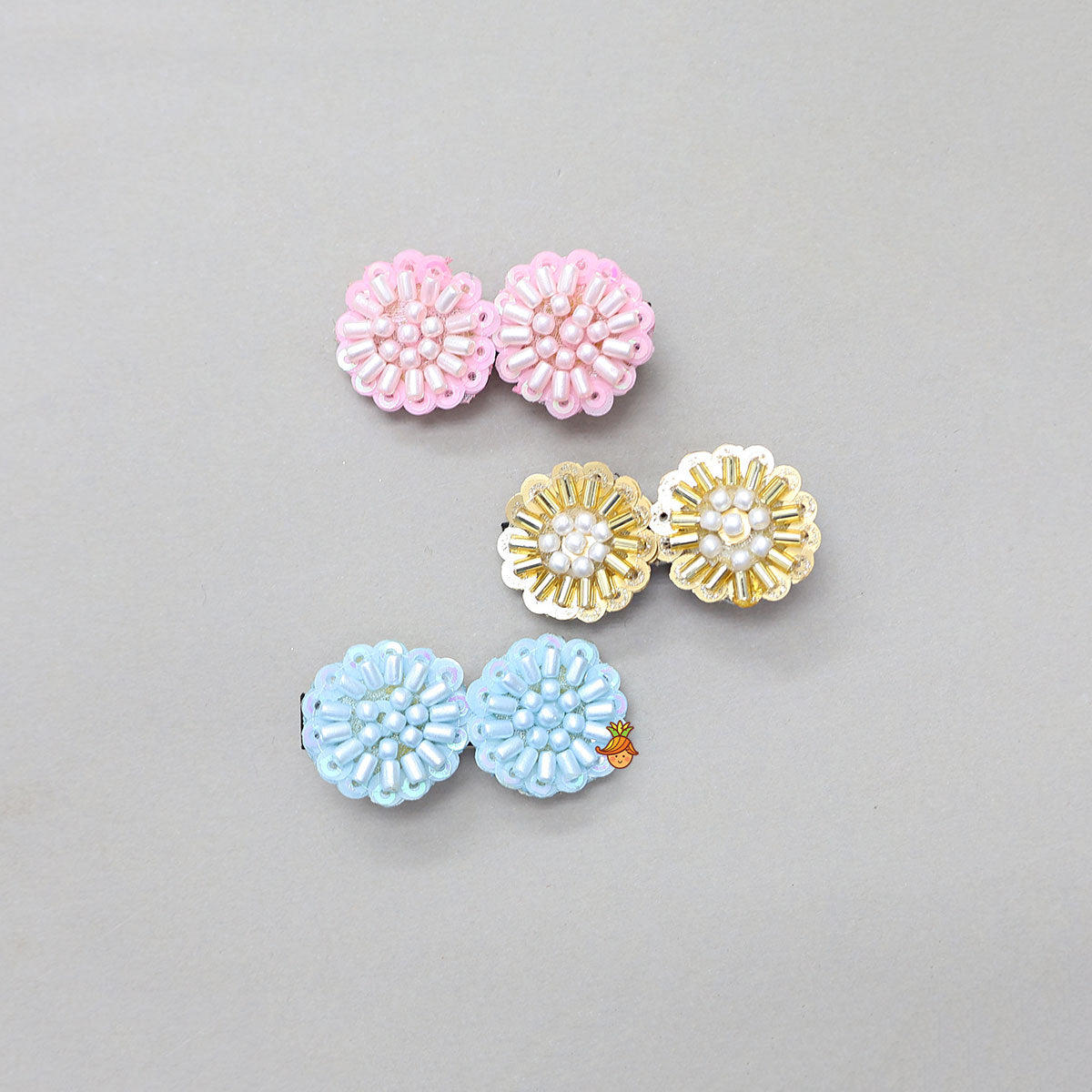 Sequins And Beads Work Hair Clips - Set Of 2