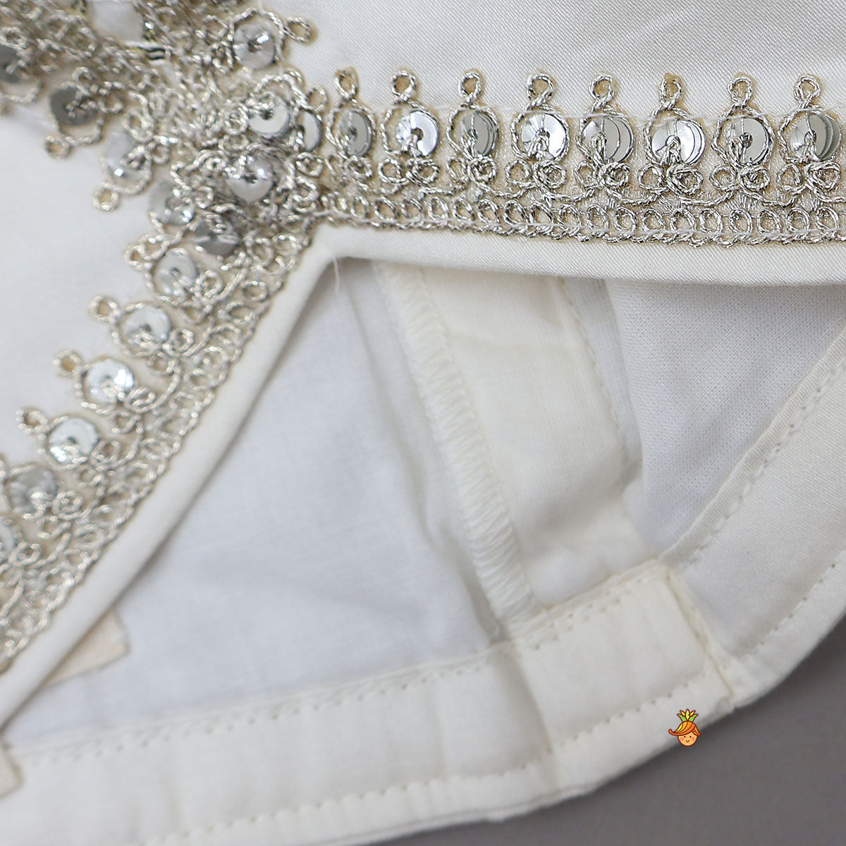 Halter Neck Embellished Top With Matching Jacket And Lehenga With Fringed Dupatta