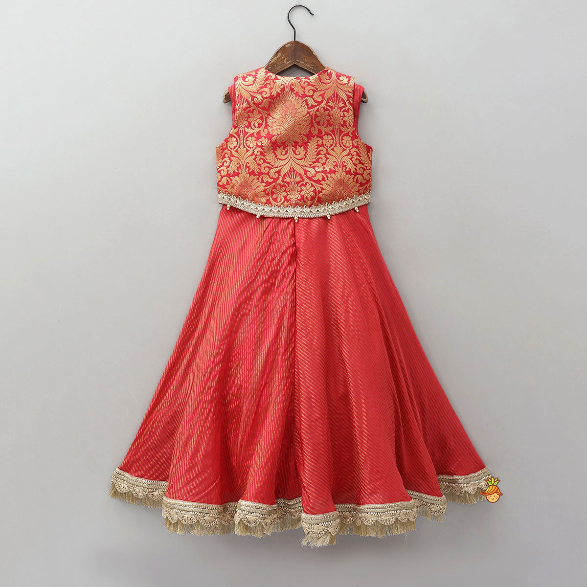 Anarkali With Brocade Jacket And Matching Dupatta