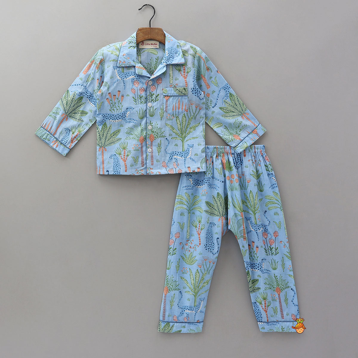 Jungle-Themed Printed Top And Pyjama