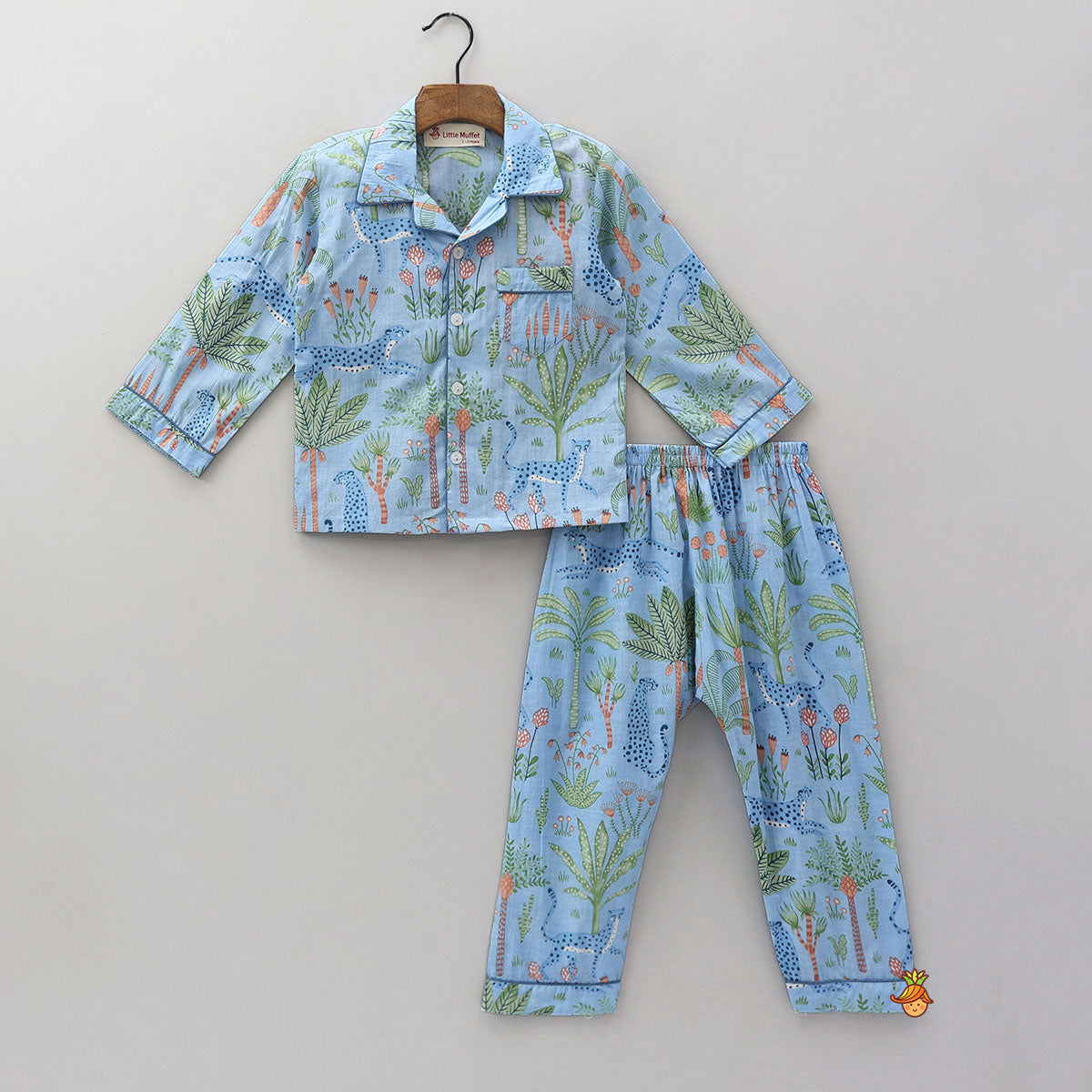 Jungle-Themed Printed Top And Pyjama