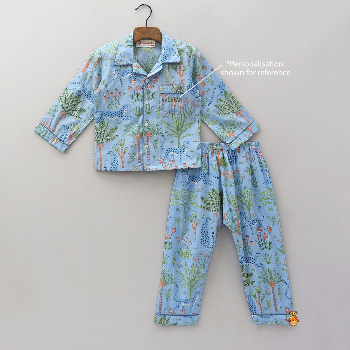Jungle-Themed Printed Top And Pyjama
