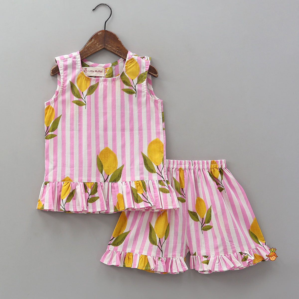 Striped Frilly Top And Shorts