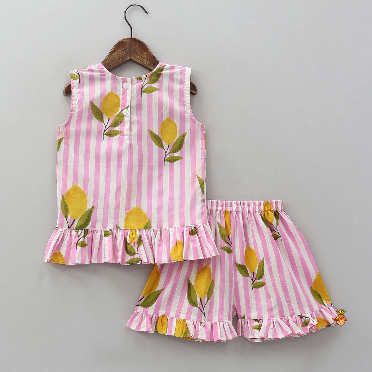 Striped Frilly Top And Shorts