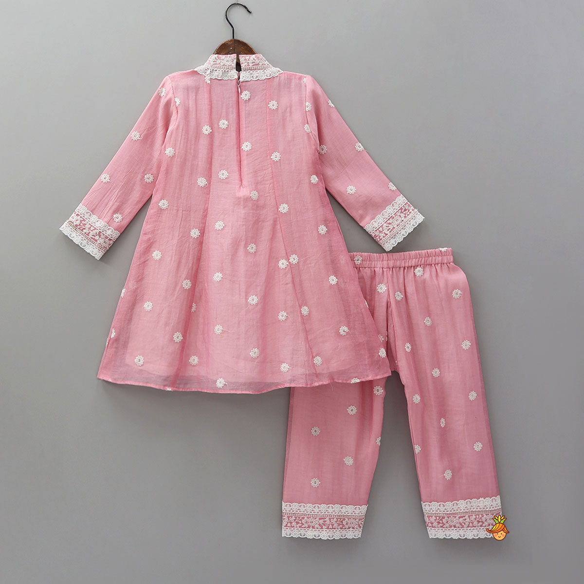 Front Pleated Detail Asymmetric Kurti And Matching Pant