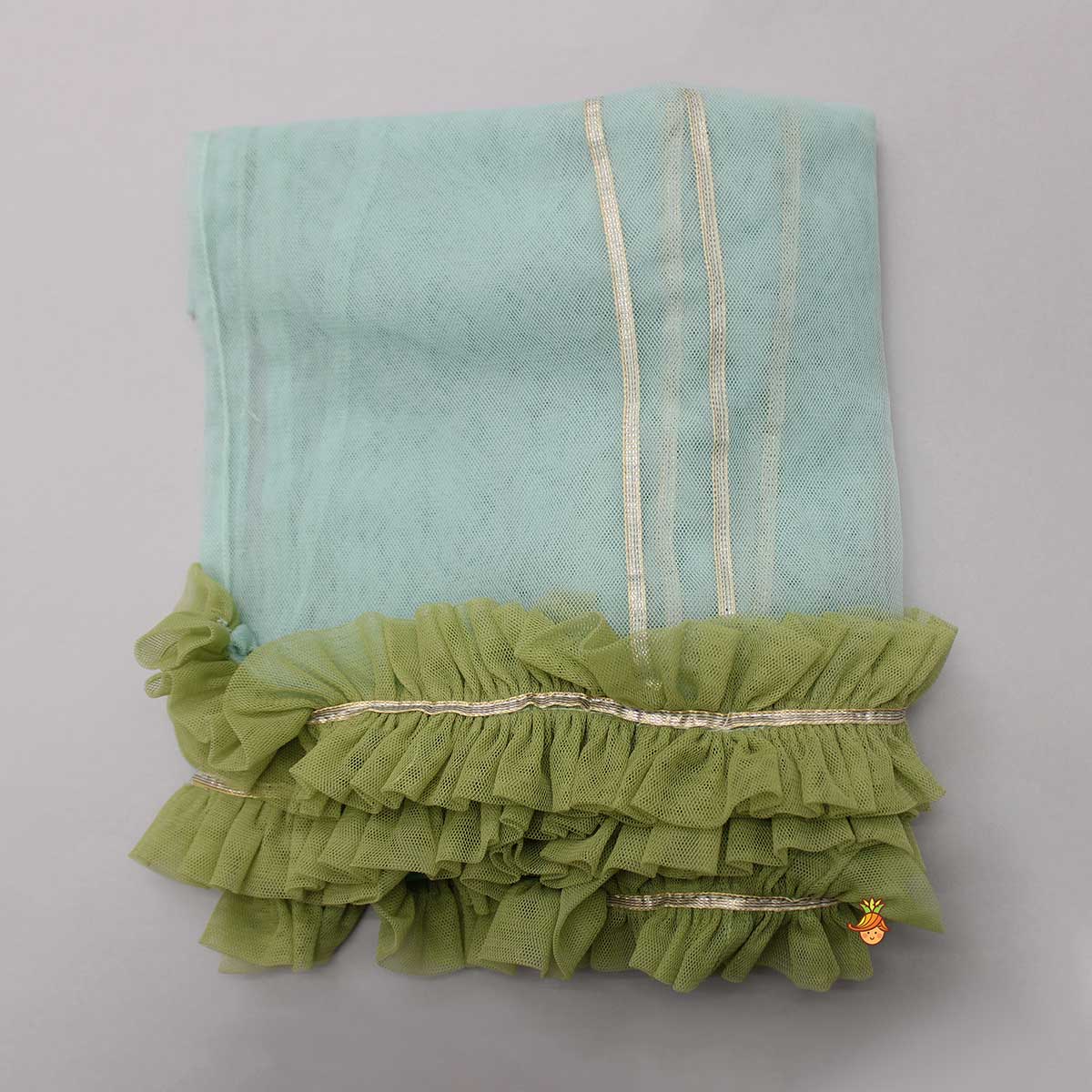 Tie-Up Strap Kurti With Matching Dhoti Style Pant And Net Dupatta