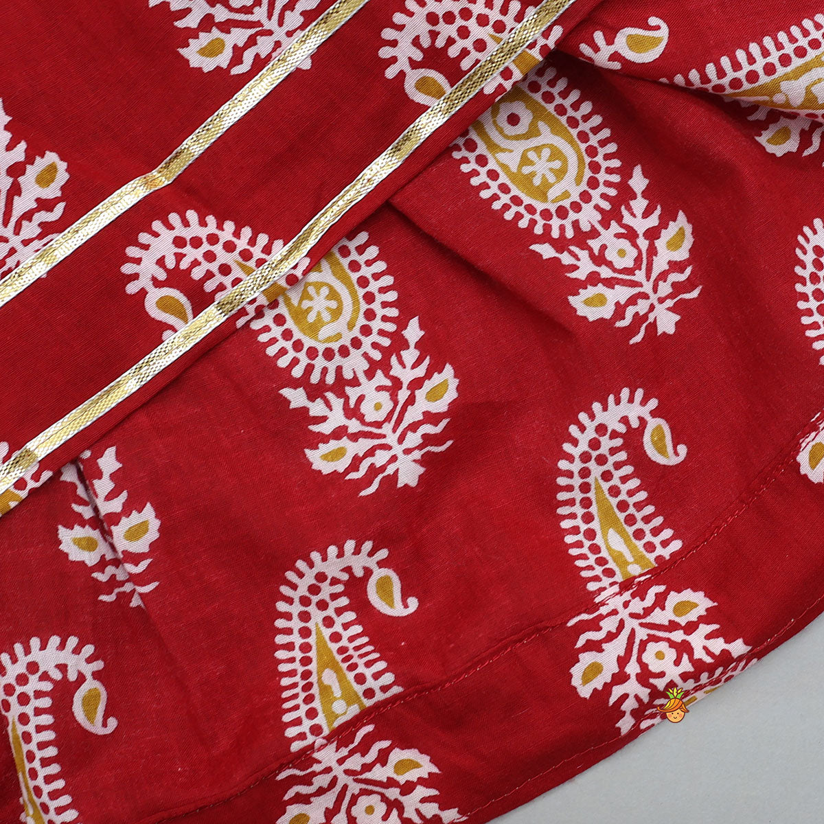 Frilled Sleeves Printed Kurti And Dhoti With Matching Dupatta