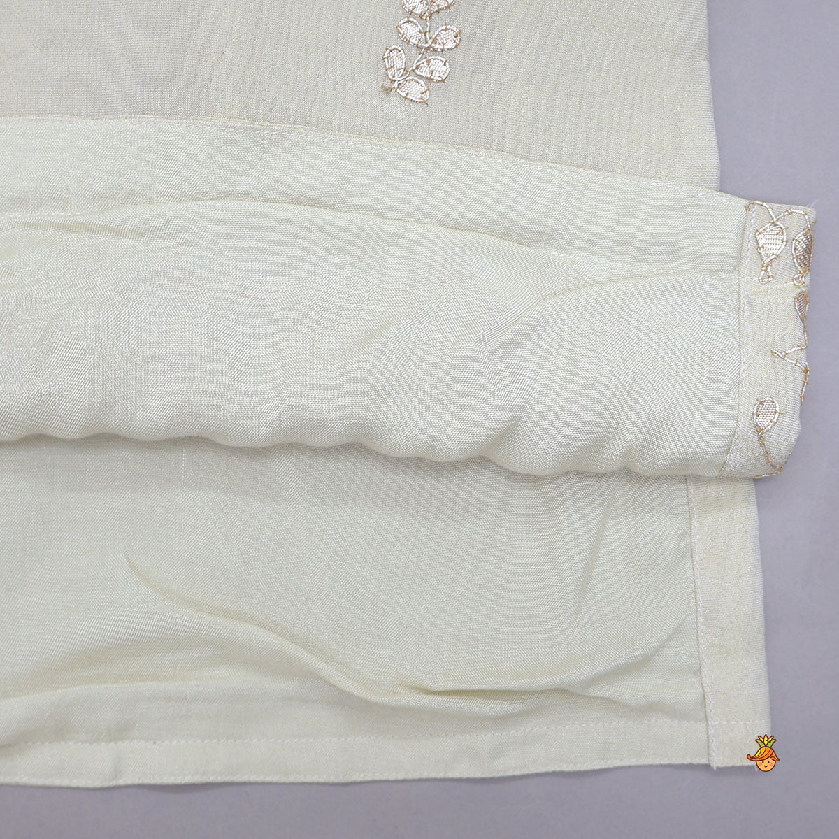 Gota Work Shimmery Kurti And Sharara With Fringes Detailed Dupatta