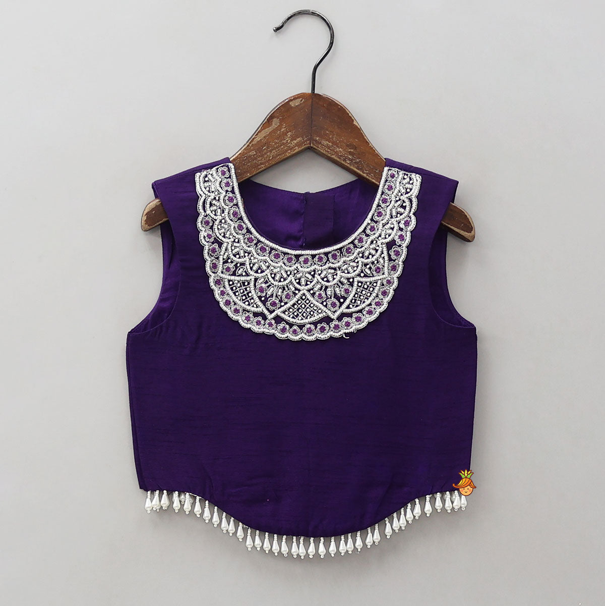 Embroidered Neckline Top And Palazzo With Organza Dupatta