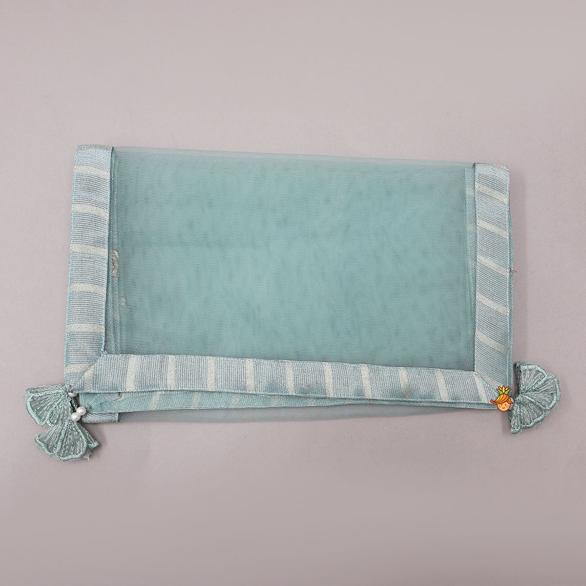 Gorgeous V Neck Top And Shimmery Lehenga With Matching Net Dupatta