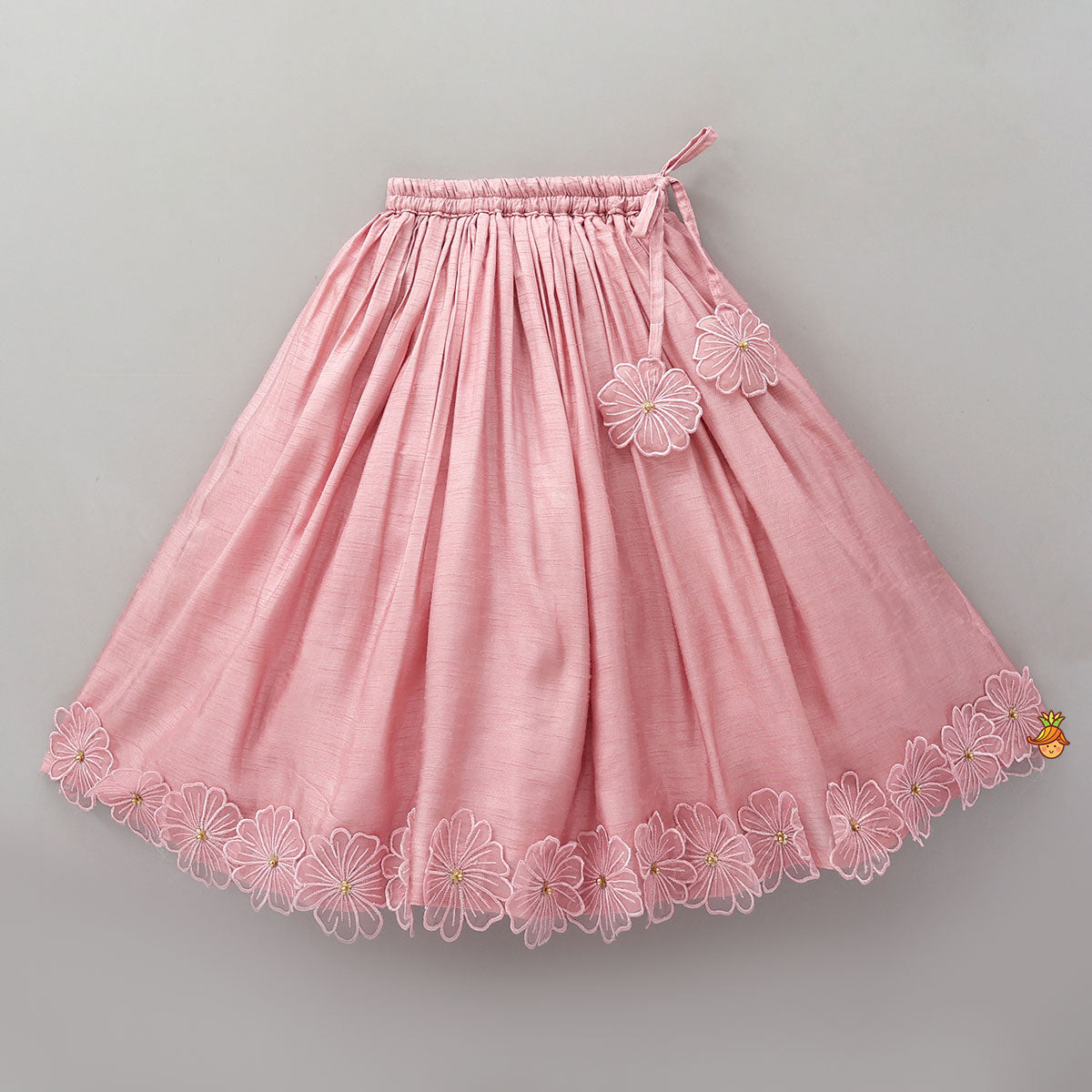 Floral Applique Work Elegant Top And Lehenga