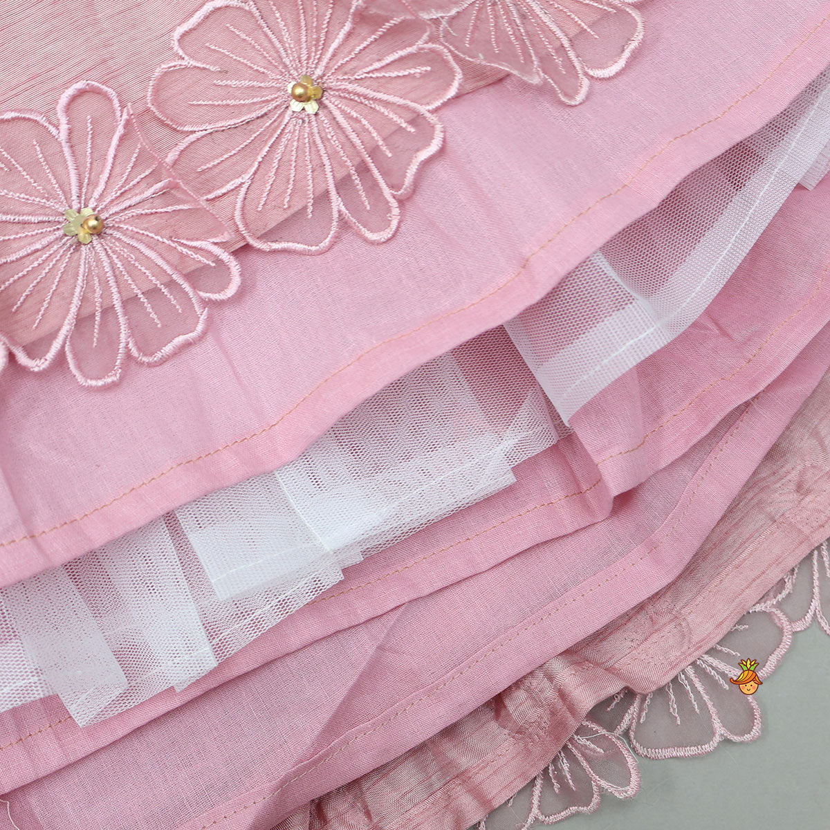 Floral Applique Work Elegant Top And Lehenga