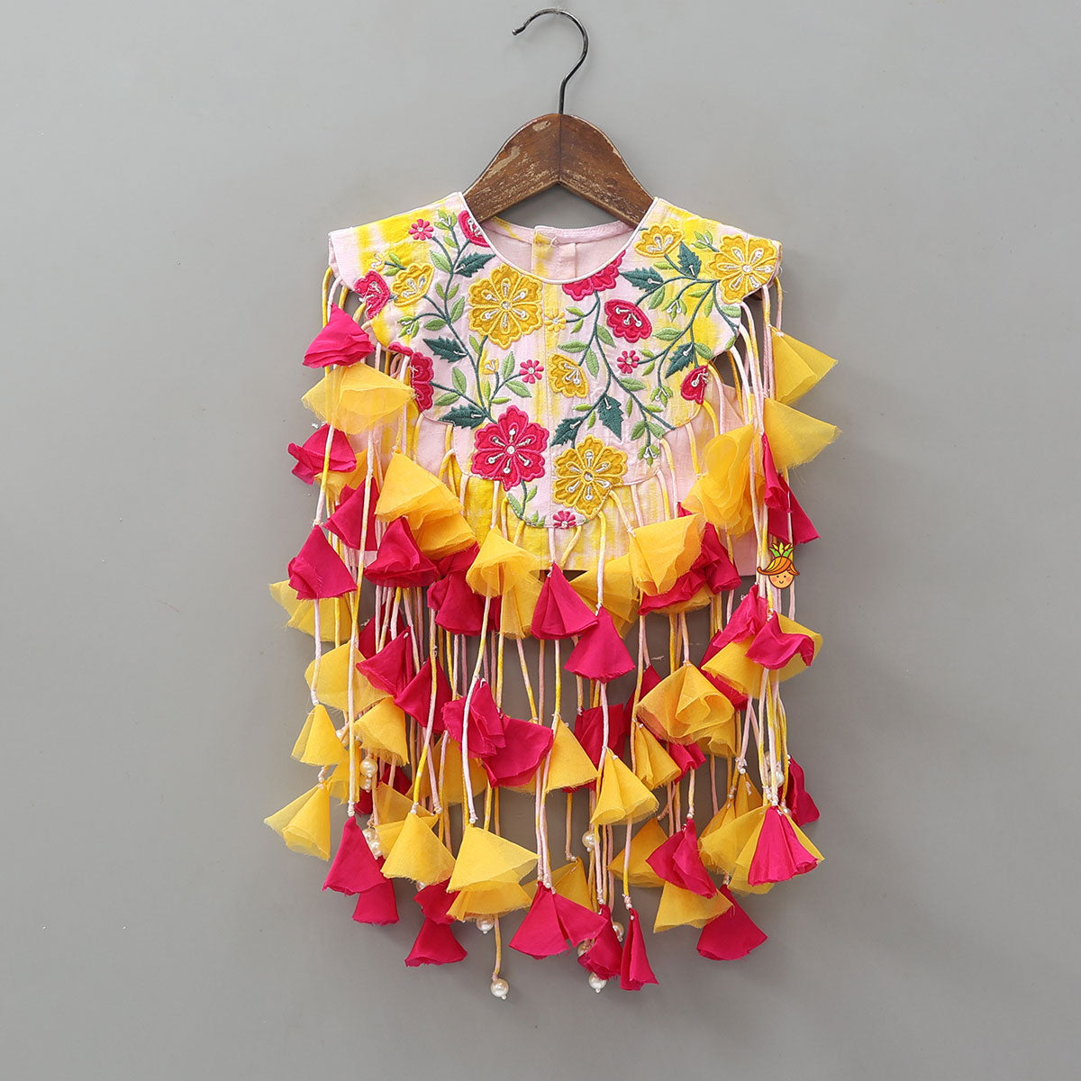 Multiple Hanging Tassel Detail Crop Top And Palazzo