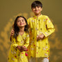 Tie-Knot Detail Angarkha-Style Ethnic Kurti And Palazzo twinning model image 4