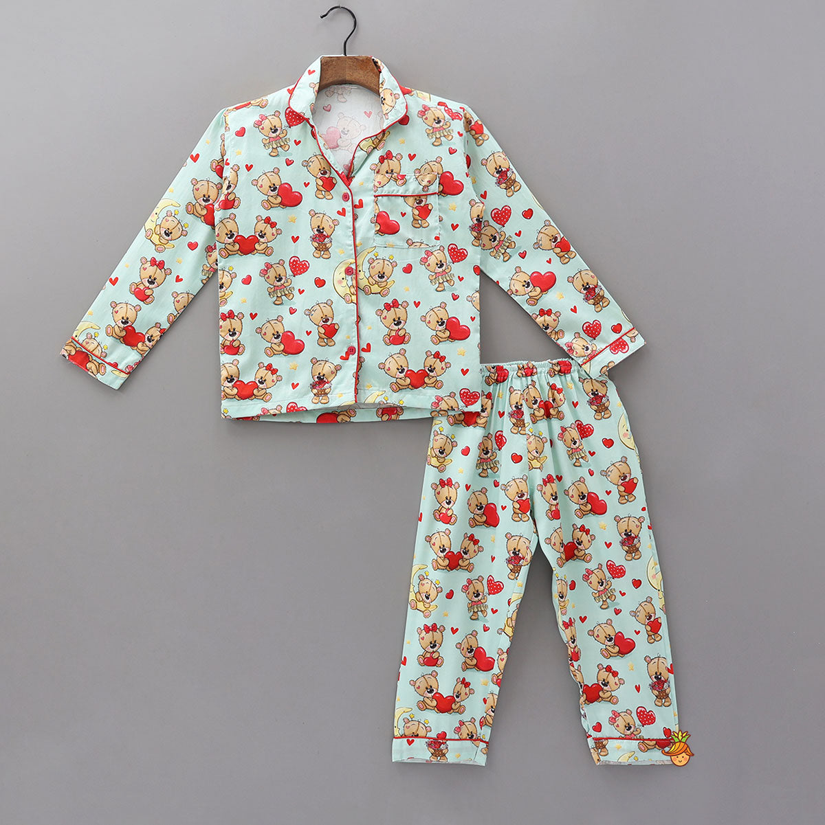 Sweet And Lovely Teddy Printed Sleepwear Set