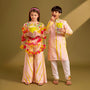 Exquisite Embroidered Collar Kurta And Pyjama twinning model image 4
