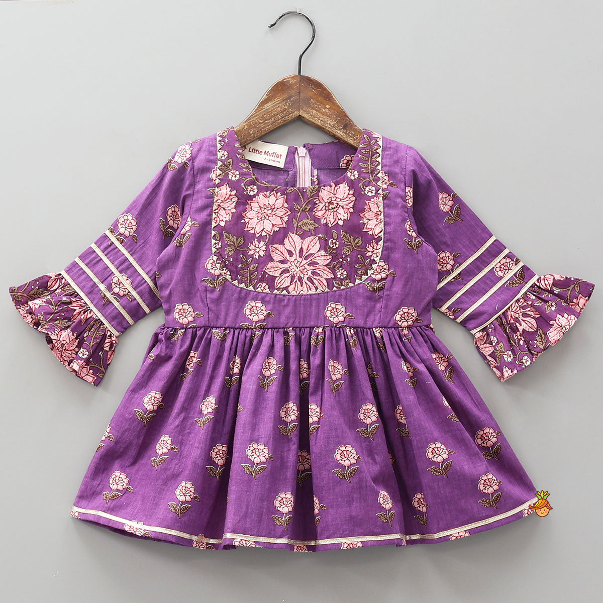 Beautifully Printed Kurti With Sharara And Dupatta