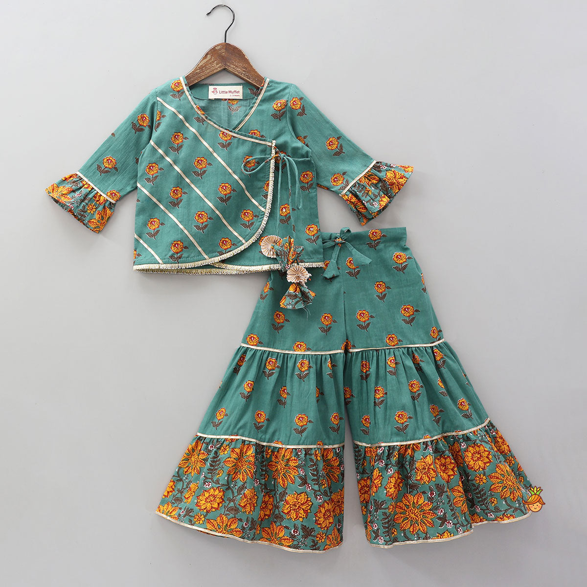 Beautifully Printed Angarkha Top With Sharara
