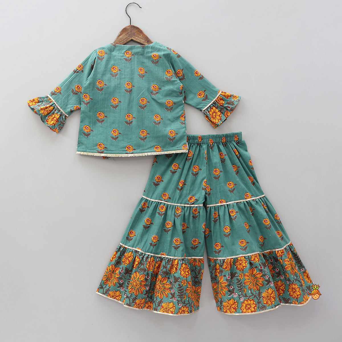 Beautifully Printed Angarkha Top With Sharara