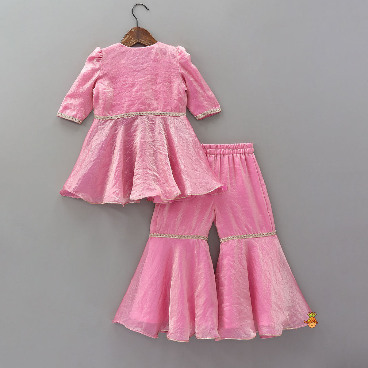 Front Slit Sheen Kurti And Sharara