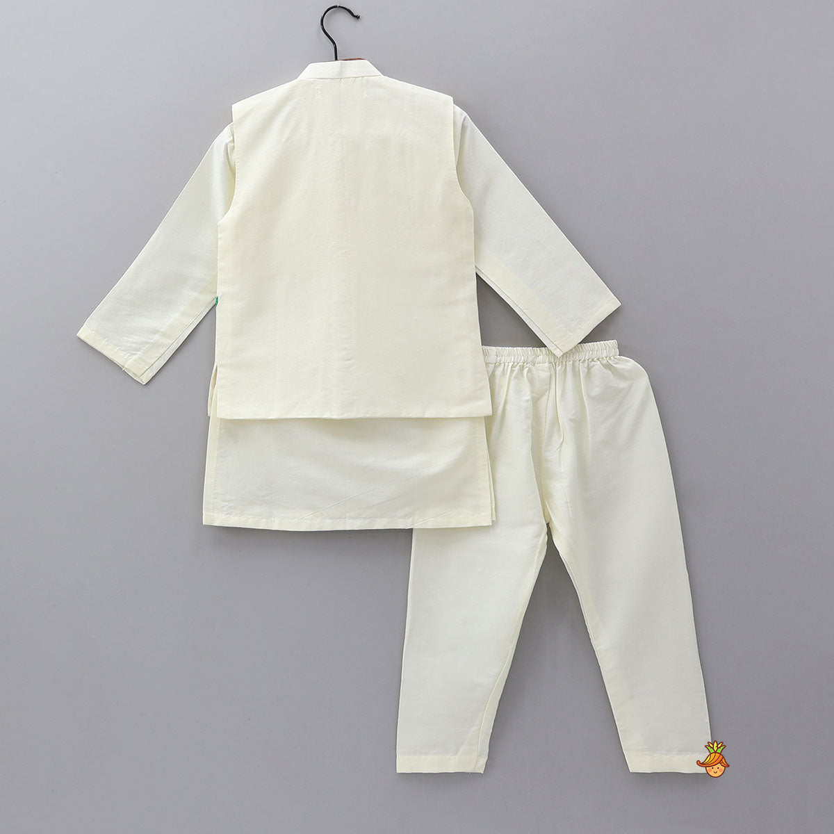 Ethnic Kurta With Beautifully Embroidered Jacket And Pyjama