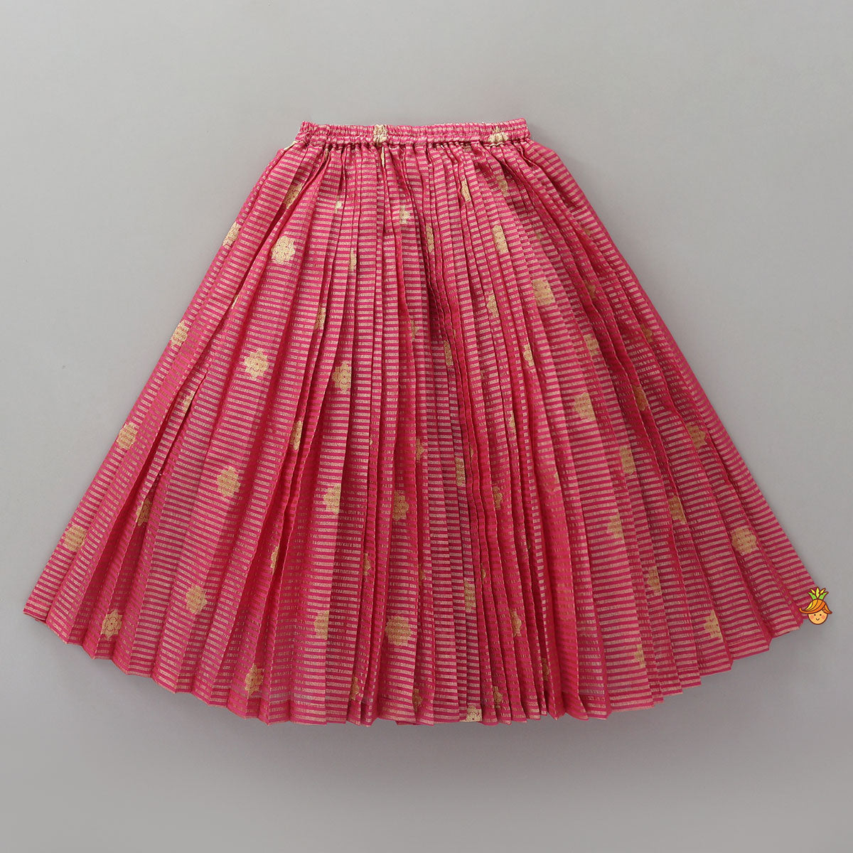 Front Tie-Knot Crop Top And Contrasting Lehenga