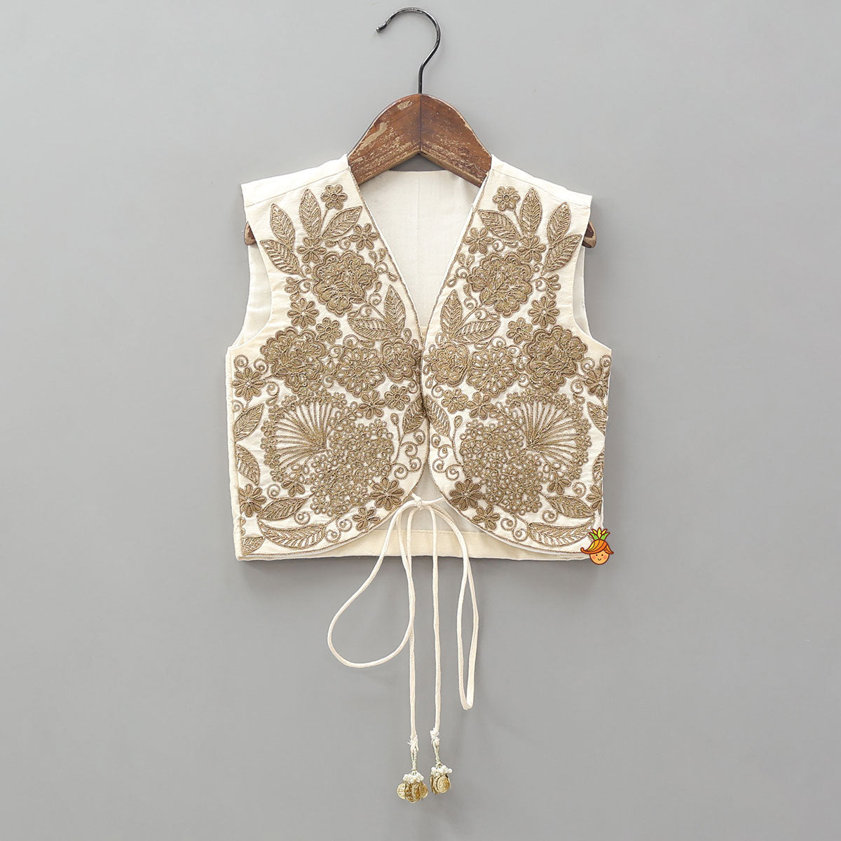 Front Tie-Knot Crop Top And Lehenga