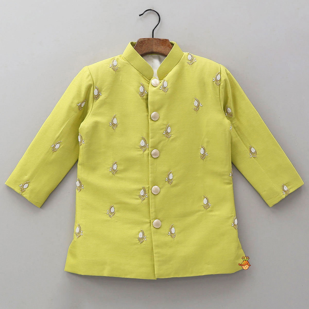 Hand Embroidered Sherwani And Dhoti