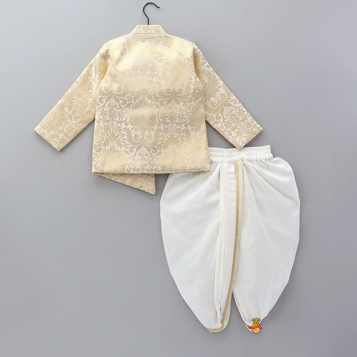 Brocade Asymmetric Sherwani And Dhoti